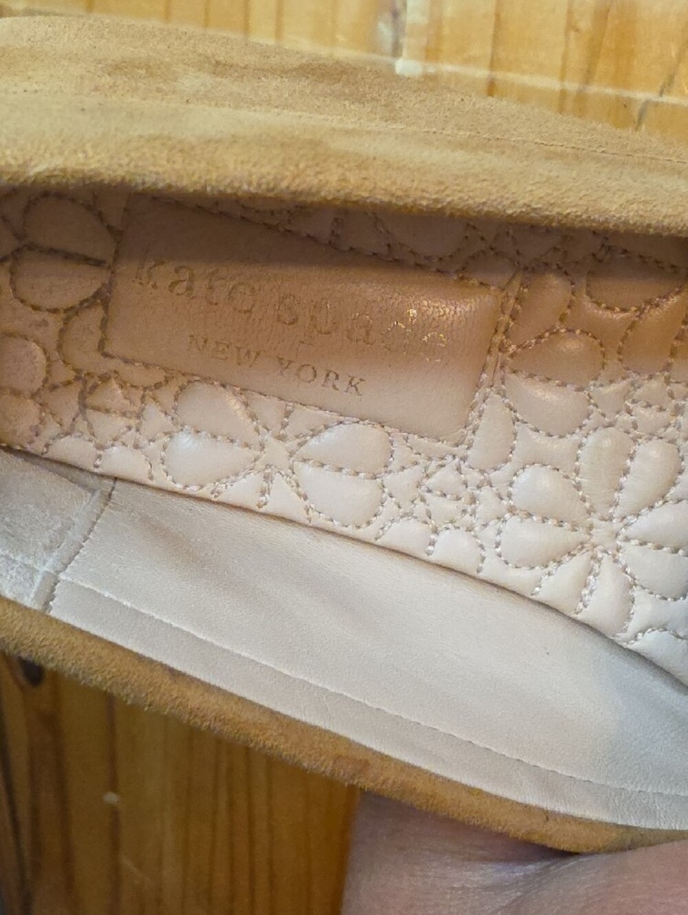 kate spade Tan Suede Quilted Ballet Flats - Picture 2 of 6